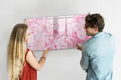 Pizarra magnética de pared diseño de flores abiertas con rotulador