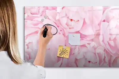 Pizarra magnética de pared diseño de flores abiertas con rotulador