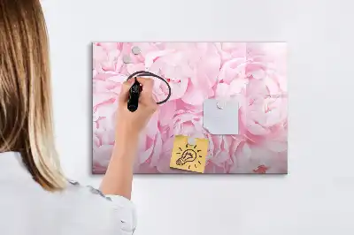 Pizarra magnética de pared diseño de flores abiertas con rotulador
