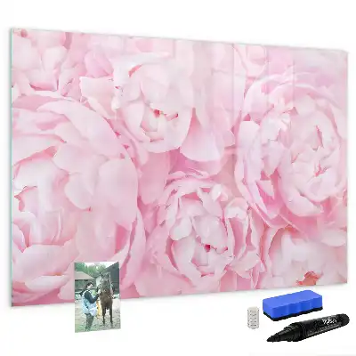 Pizarra magnética de pared diseño de flores abiertas con rotulador