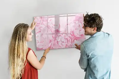 Pizarra magnética de pared diseño de flores abiertas con rotulador