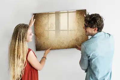 Pizarra borrable de cristal con imanes diseño de mapa del mundo antiguo