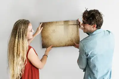 Pizarra borrable de cristal con imanes diseño de mapa del mundo antiguo