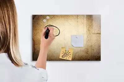 Pizarra borrable de cristal con imanes diseño de mapa del mundo antiguo