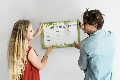 Pizarra magnética de pared con rotulador para menú semanal