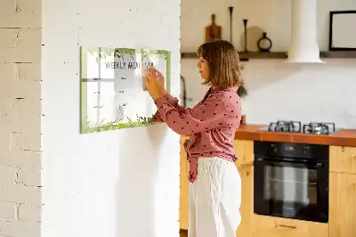 Pizarra magnética de pared con rotulador para menú semanal
