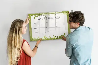 Pizarra magnética de pared con rotulador para menú semanal