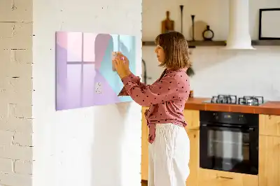 Pizarra de cristal magnética borrable diseño patrón pastel