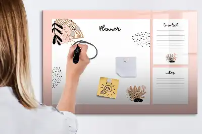 Pizarra magnética de pared con rotulador notas del planificador