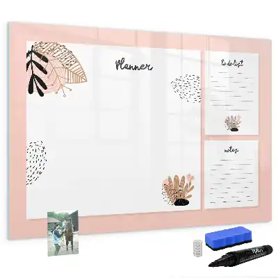 Pizarra magnética de pared con rotulador notas del planificador