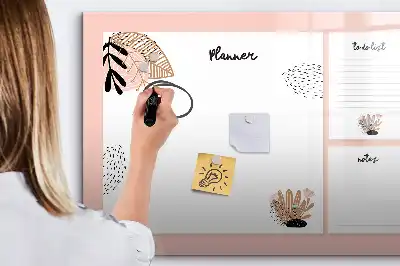 Pizarra magnética de pared con rotulador notas del planificador