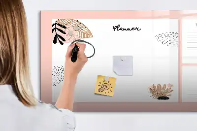 Pizarra magnética de pared con rotulador notas del planificador