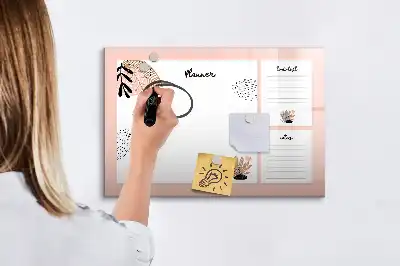 Pizarra magnética de pared con rotulador notas del planificador