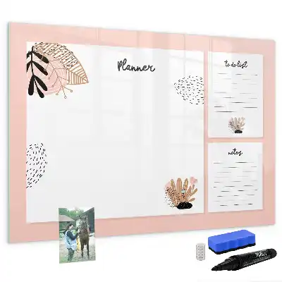 Pizarra magnética de pared con rotulador notas del planificador
