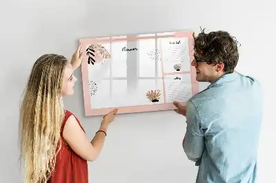 Pizarra magnética de pared con rotulador notas del planificador