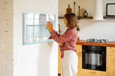 Pizarra de cristal borrable con imanes organizador para horarios semanales