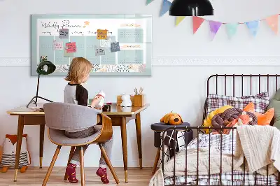 Pizarra de cristal borrable con imanes organizador para horarios semanales