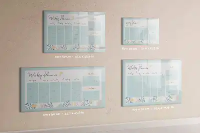 Pizarra de cristal borrable con imanes organizador para horarios semanales