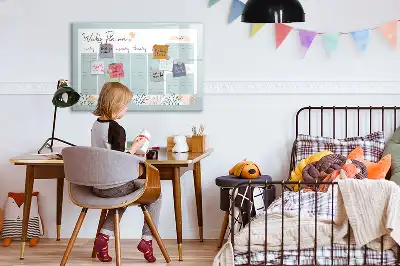Pizarra de cristal borrable con imanes organizador para horarios semanales