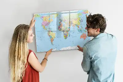 Mapa del mundo pizarra magnética de pared con rotulador incluido