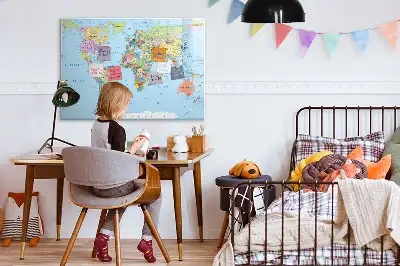 Mapa del mundo pizarra magnética de pared con rotulador incluido