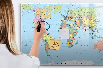 Mapa del mundo pizarra magnética de pared con rotulador incluido