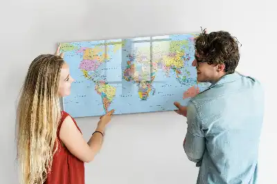 Mapa del mundo pizarra magnética de pared con rotulador incluido