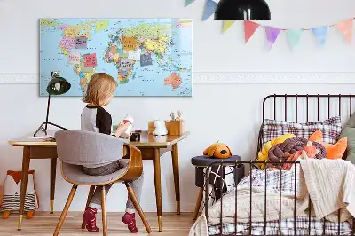 Mapa del mundo pizarra magnética de pared con rotulador incluido