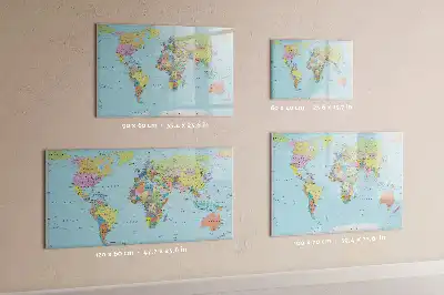 Mapa del mundo pizarra magnética de pared con rotulador incluido