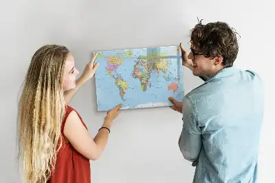 Mapa del mundo pizarra magnética de pared con rotulador incluido