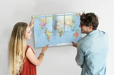 Mapa del mundo pizarra magnética de pared con rotulador incluido