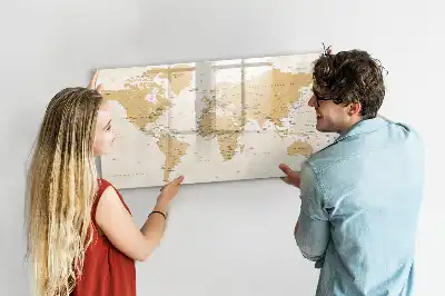 Mapa del mundo político pizarra magnética de pared con rotulador