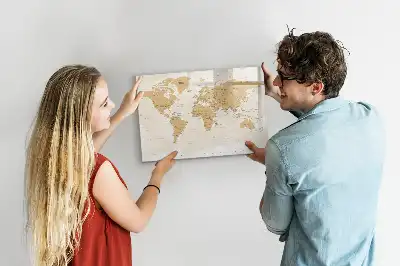 Mapa del mundo político pizarra magnética de pared con rotulador