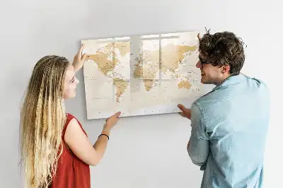 Mapa del mundo político pizarra magnética de pared con rotulador