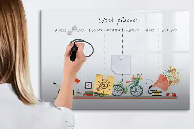 Planificador semanal de pared pizarra magnética con rotulador