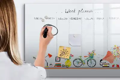 Planificador semanal de pared pizarra magnética con rotulador