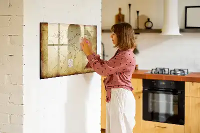 Pizarra de cristal magnética mapa del mundo antiguo