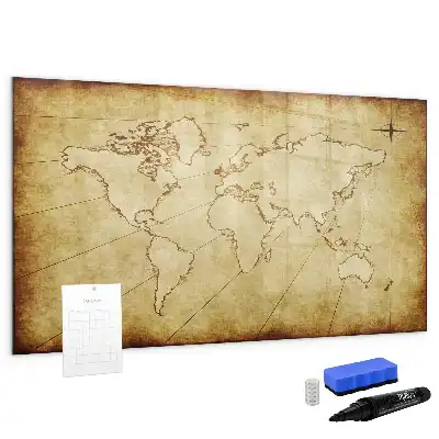 Pizarra de cristal magnética mapa del mundo antiguo