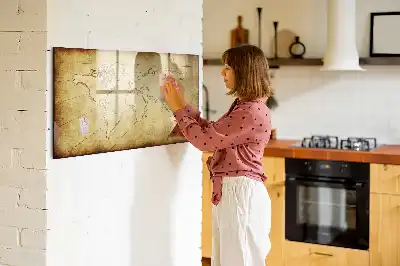 Pizarra de cristal magnética mapa del mundo antiguo