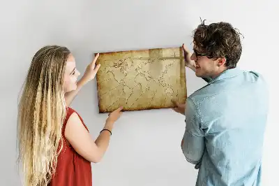 Pizarra de cristal magnética mapa del mundo antiguo