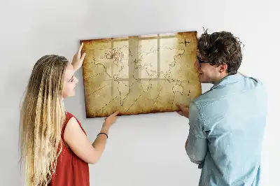 Pizarra de cristal magnética mapa del mundo antiguo