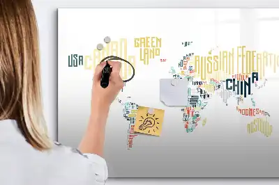 Pizarra magnética de pared diseño con nombres de países e incluye rotulador