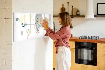 Pizarra magnética de pared diseño con nombres de países e incluye rotulador