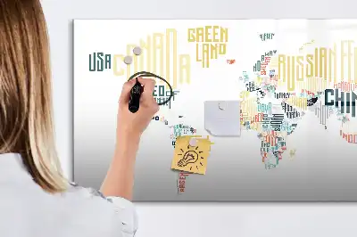 Pizarra magnética de pared diseño con nombres de países e incluye rotulador