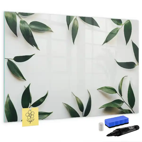 Pizarra magnética de pared con marco para hojas y rotulador