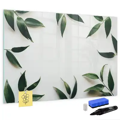 Pizarra magnética de pared con marco para hojas y rotulador