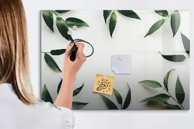 Pizarra magnética de pared con marco para hojas y rotulador