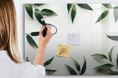 Pizarra magnética de pared con marco para hojas y rotulador