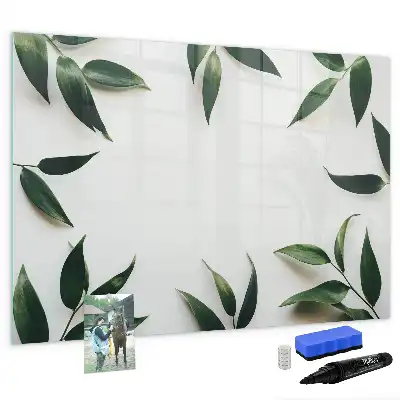 Pizarra magnética de pared con marco para hojas y rotulador