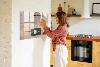 Pizarra borrable de cristal con imanes con diseño de texto ¡Tú puedes!